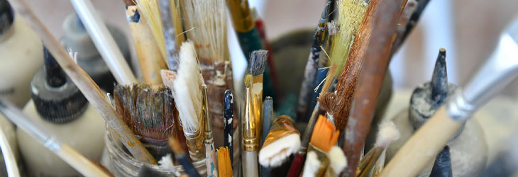 collection of paint brushes