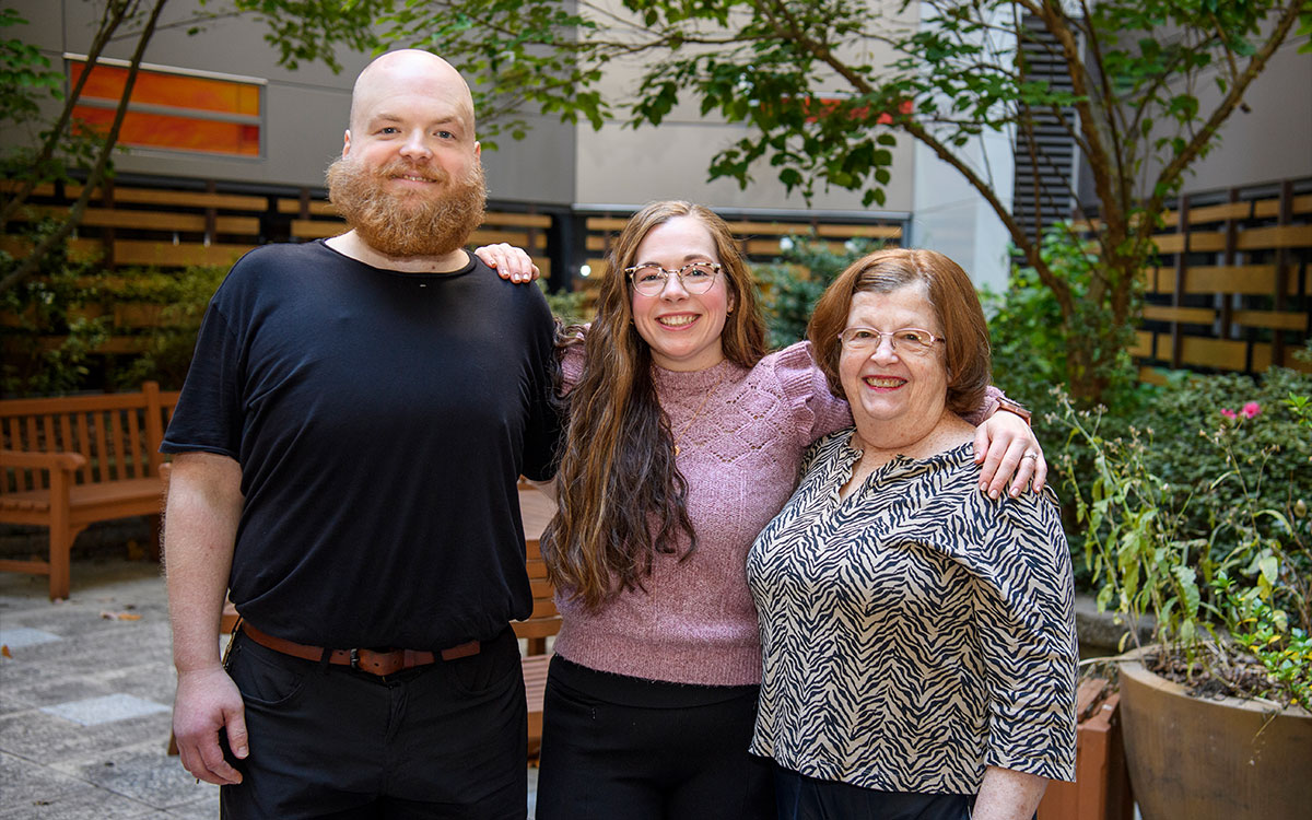 Price with brother Patrick and mother Cathy.