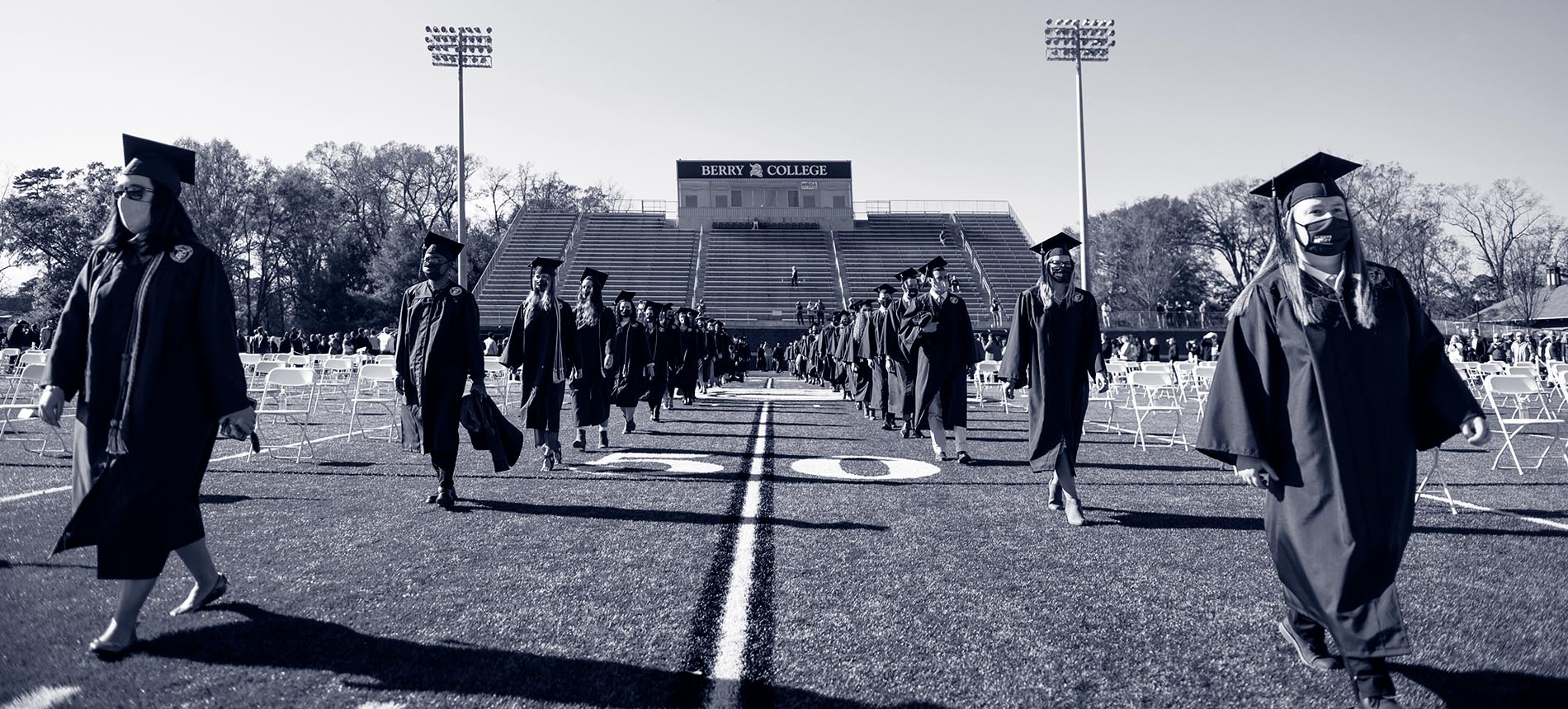 Graduates in black and white