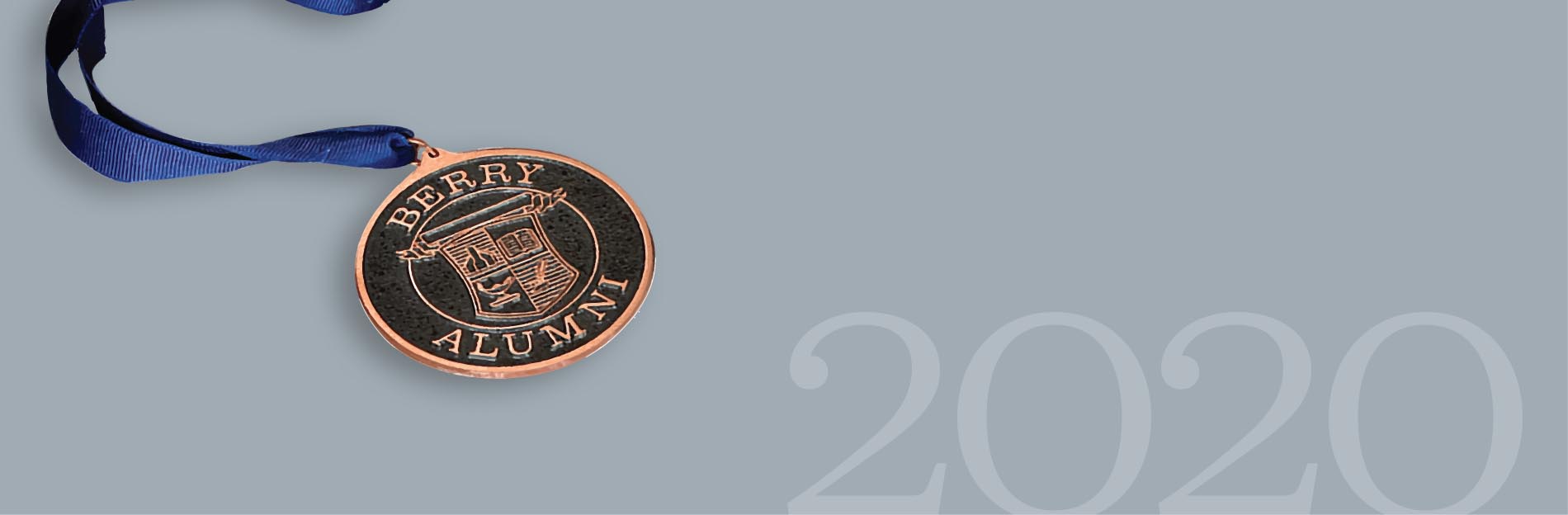 Berry Alumni medal on a grey background