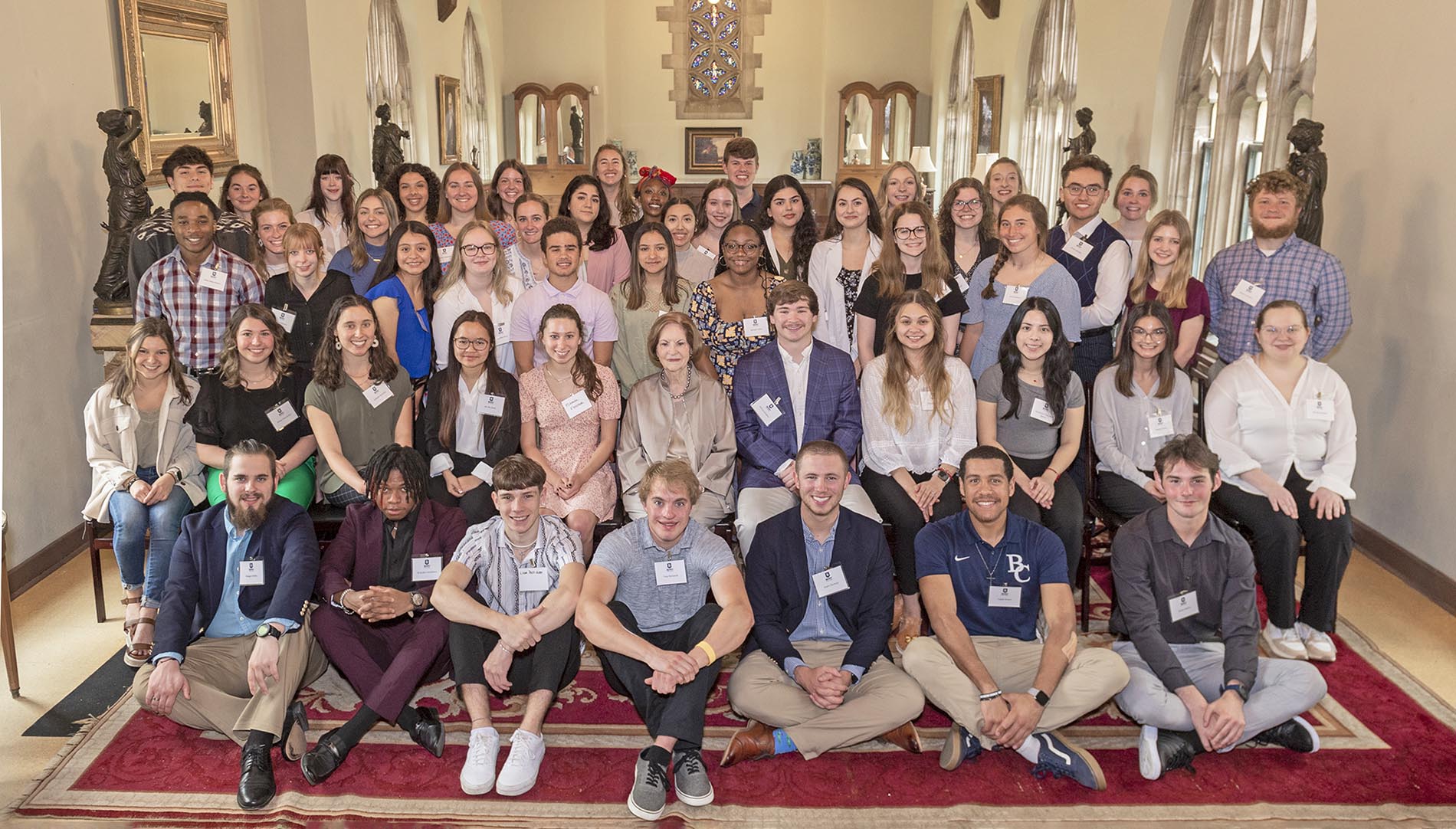 Students in a large group picture