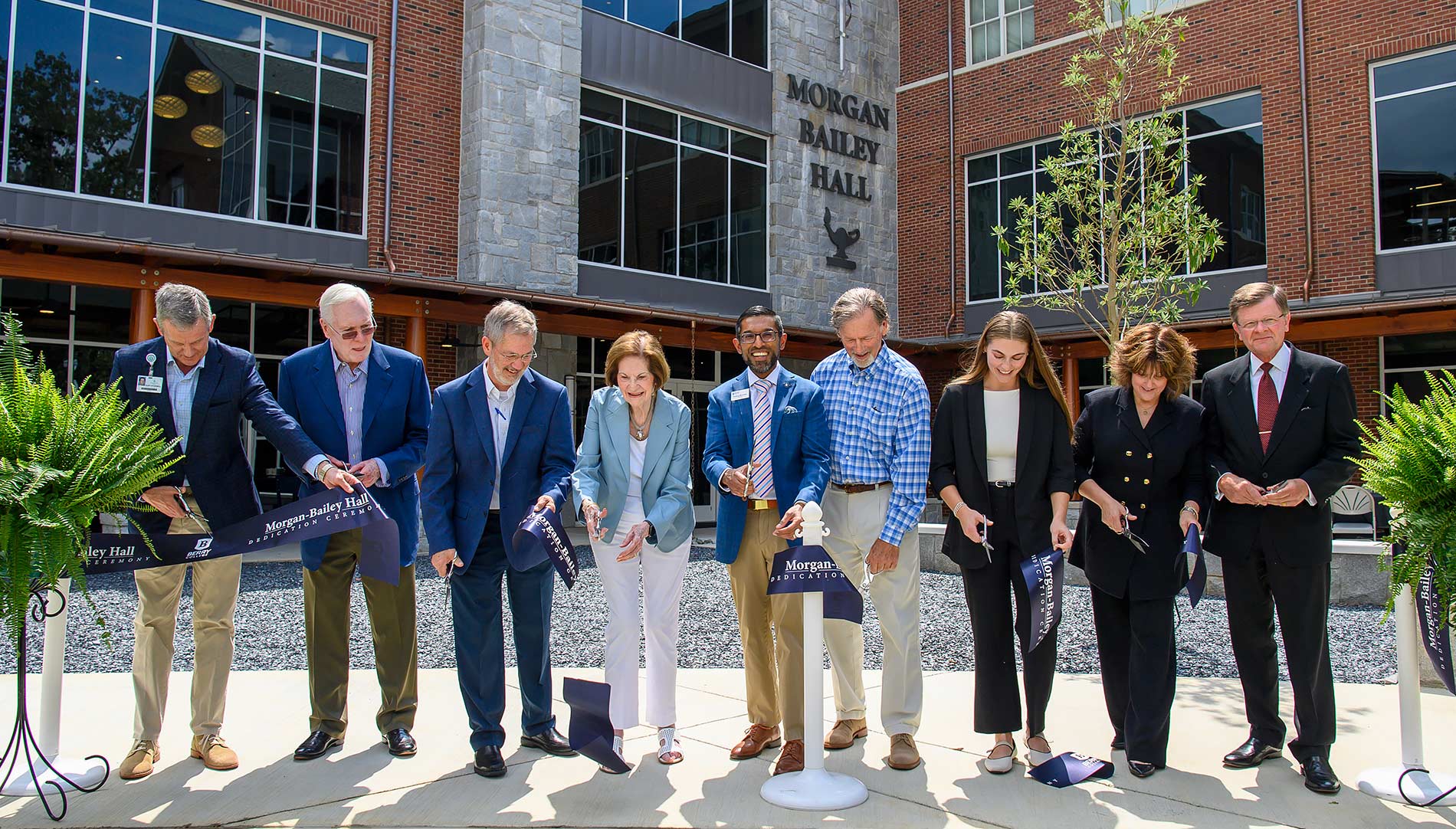 Steve Briggs with members of the Board of Trustees and new President Sandeep Mazumder