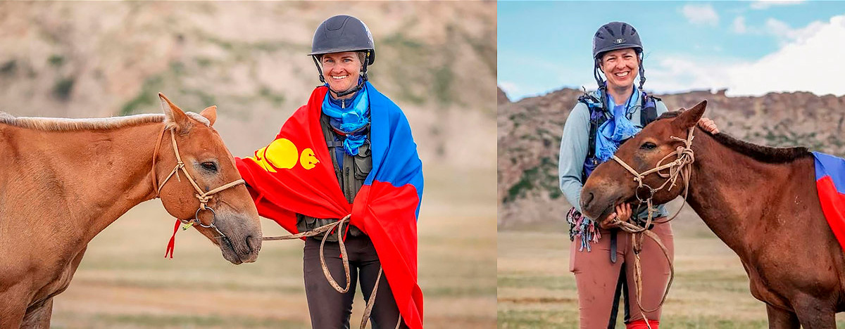 Autumn left and Jessica at the 2025 Mongol Derby.