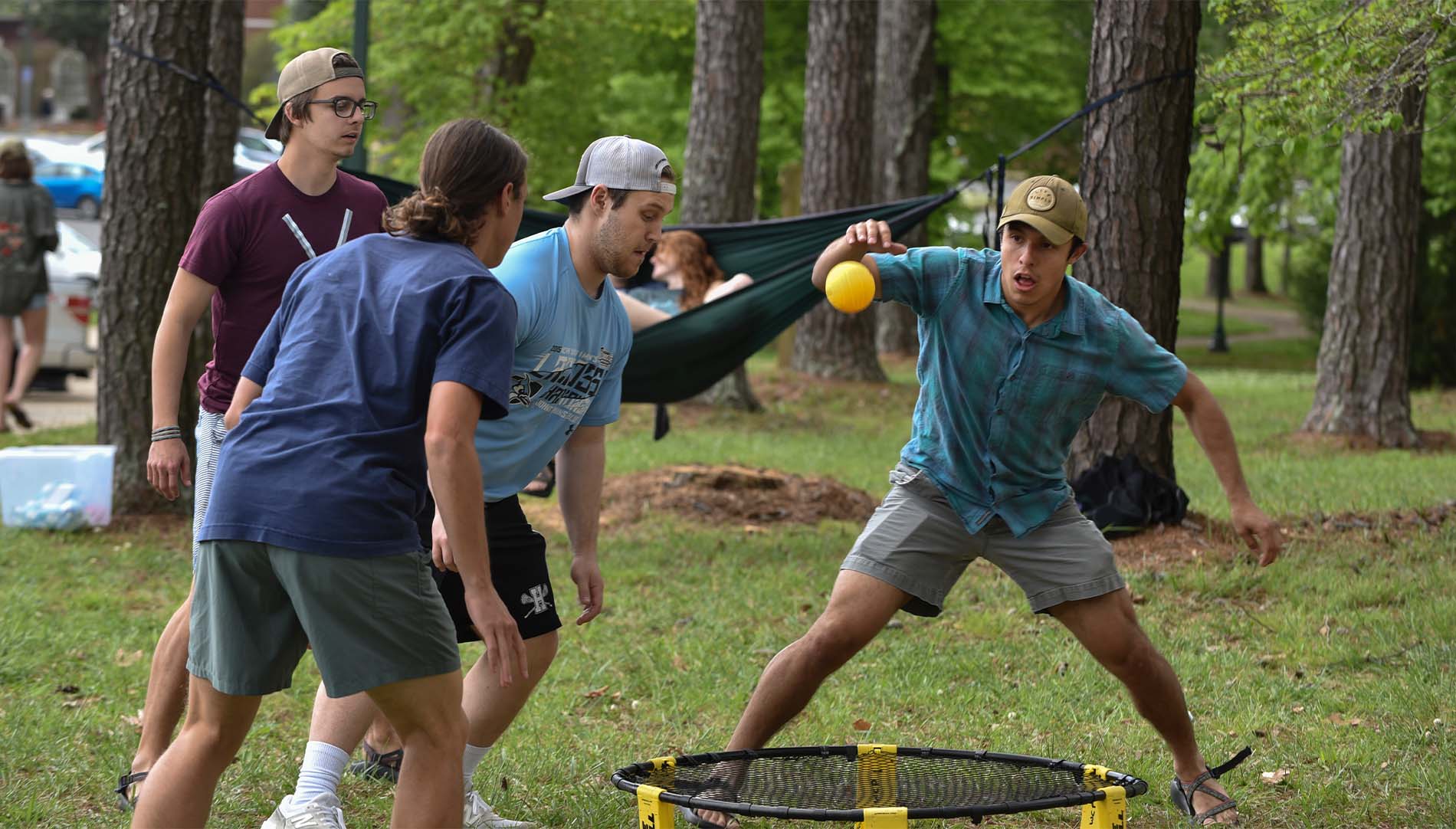 group of students playing slam ball