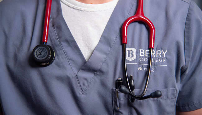 male nurse wearing a stethoscope