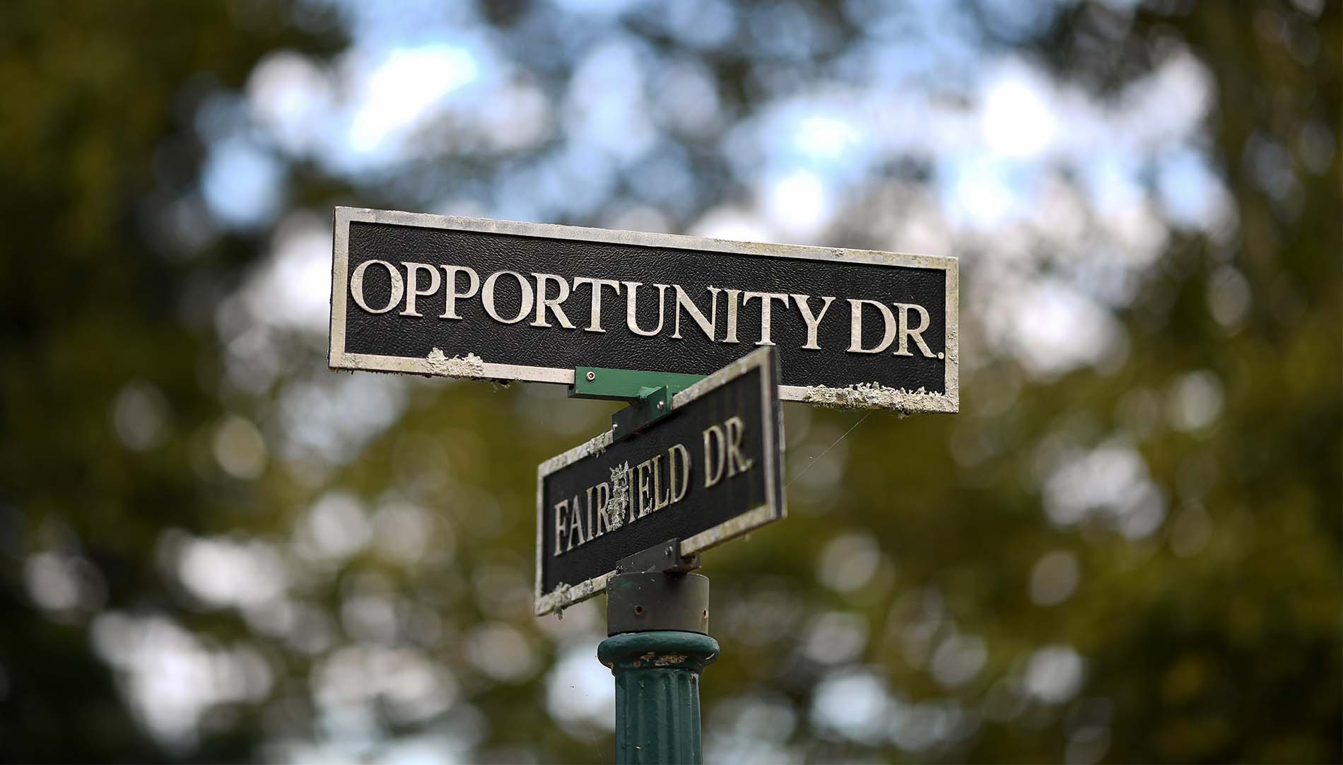 street signs for the intersection of Opportunity Dr and Fairfield Dr