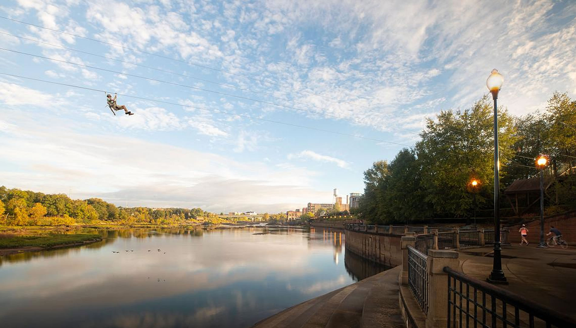 Zipline over a river
