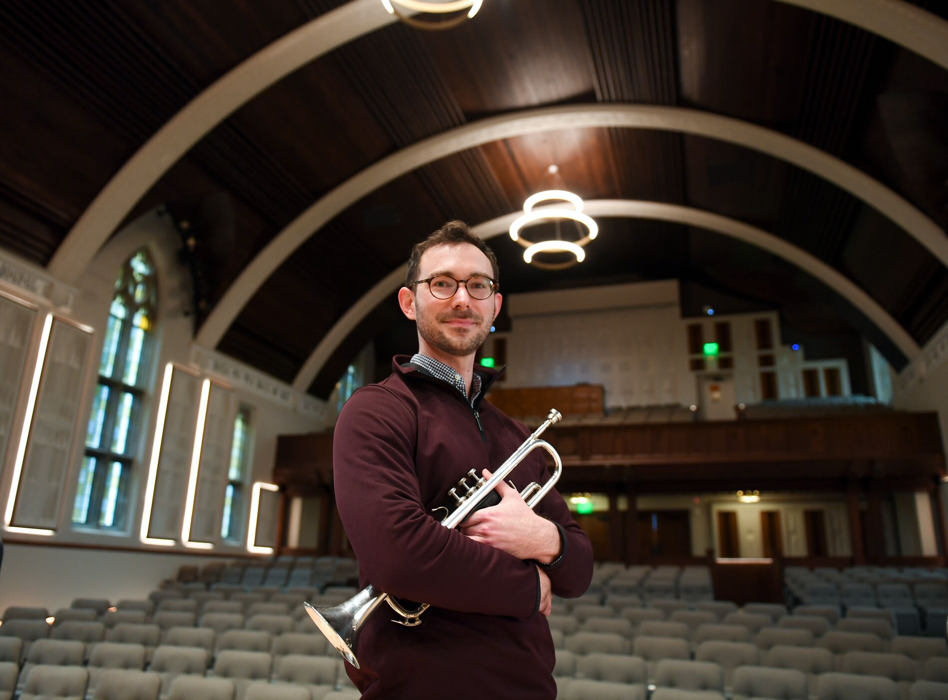 Charles Calloway holding a trumpet