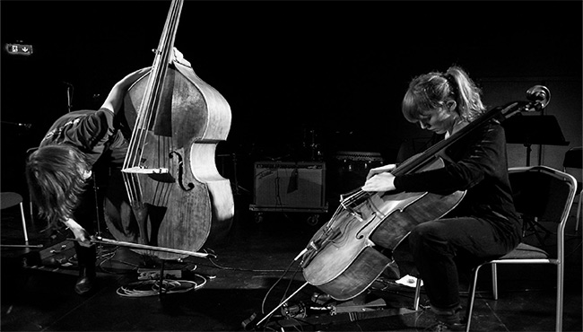 People playing violins