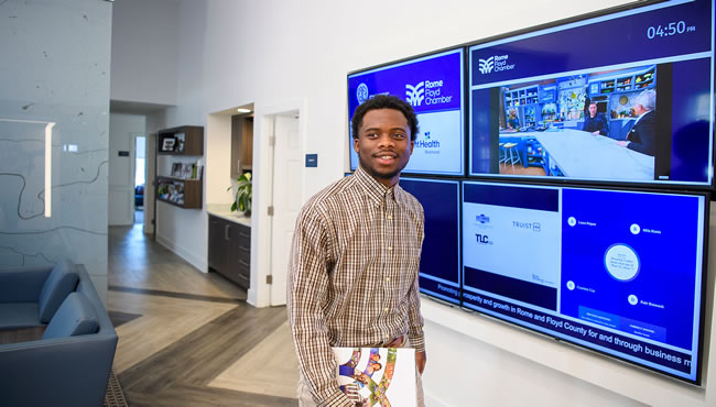 Mekhi interning at Rome Floyd Chamber