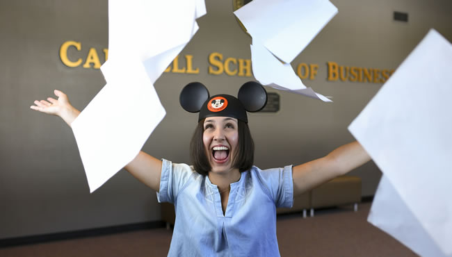 Ally Smith throws papers