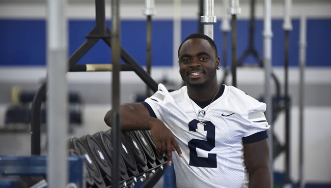 Derrell Mims in weight room
