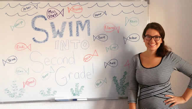 Rhett Morell in a classroom