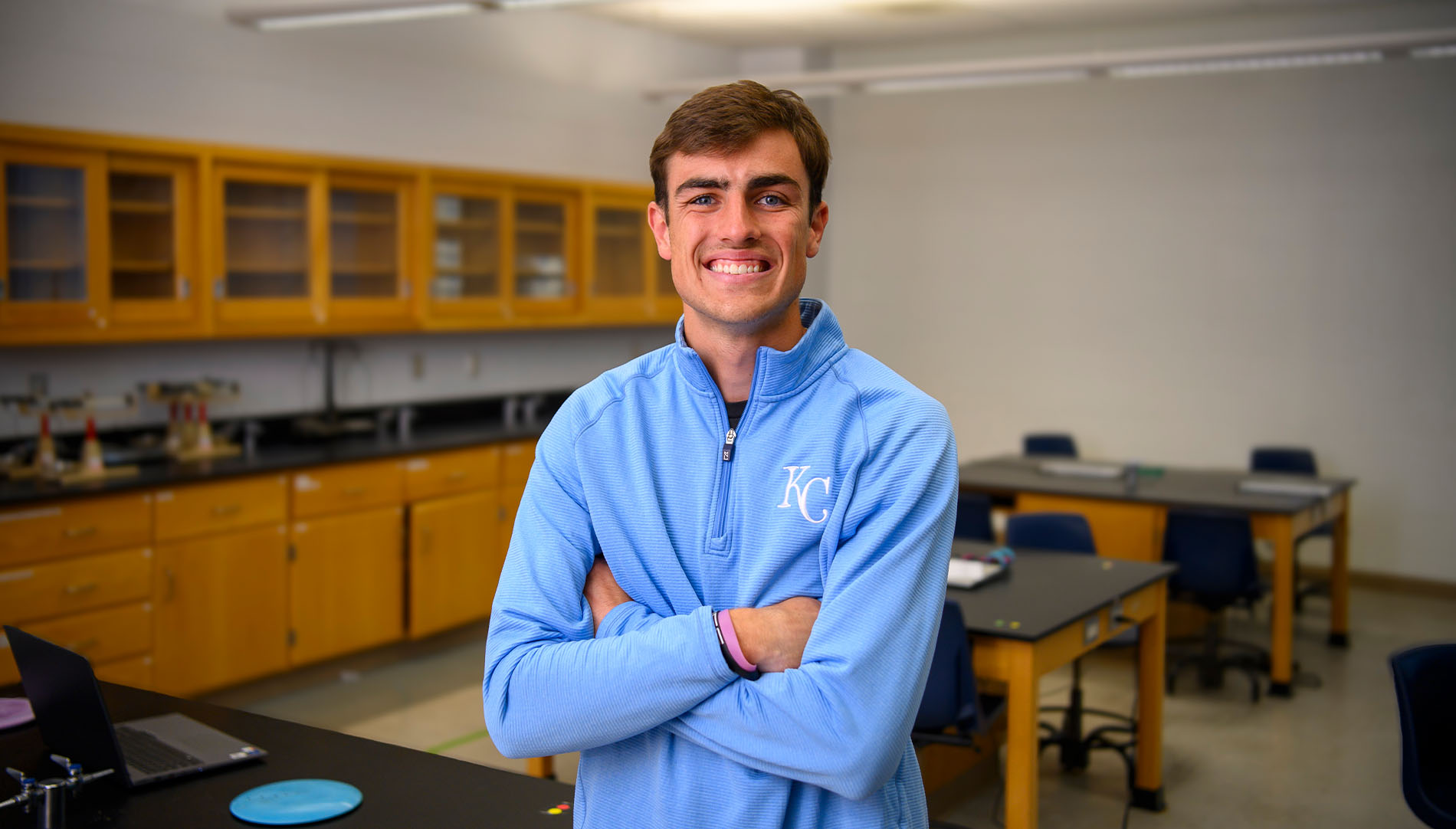 Noah Koch in a laboratory